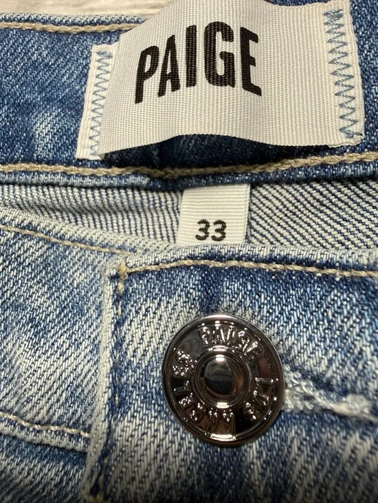 NWT PAIGE Sawyer Wide Leg Jeans Women’s Size 33 Anja Split High Rise $269 - Picture 3 of 9